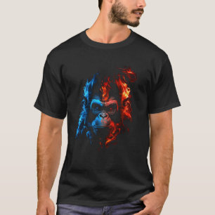 モンキーチンパンジー炎かわいいサル動物1 Tシャツ
