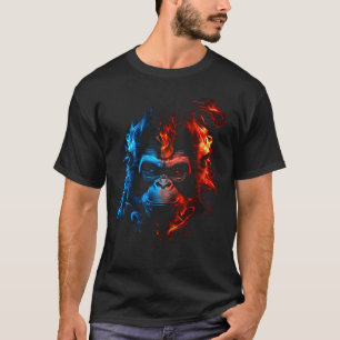 モンキーチンパンジー炎かわいいサル動物1 Tシャツ