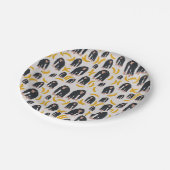 モンキーチンパンジー&バナナパターン ペーパープレート (アングル)