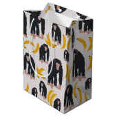 モンキーチンパンジー&バナナパターン ミディアムペーパーバッグ (裏面アングル)