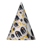 モンキーチンパンジー&パーソナライズされたバナナ誕生日 パーティーハット (左)