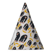 モンキーチンパンジー&パーソナライズされたバナナ誕生日 パーティーハット (右)