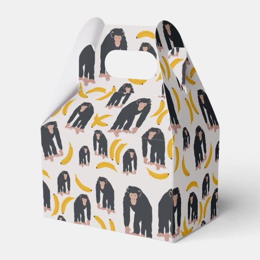 モンキーチンパンジー&パーソナライズされたバナナ誕生日 フェイバーボックス (裏面サイド)