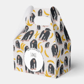 モンキーチンパンジー&パーソナライズされたバナナ誕生日 フェイバーボックス (正面サイド)