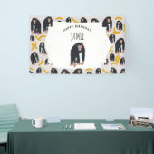 モンキーチンパンジー&パーソナライズされたバナナ誕生日 横断幕 (トレードショー)