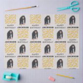 モンキーチンパンジー&パーソナライズされたバナナ誕生日 薄葉紙 (クラフト)