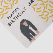モンキーチンパンジー&パーソナライズされたバナナ誕生日 薄葉紙 (詳細)