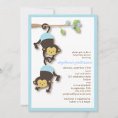 モンキーツイモダンンボーイズ赤ちゃんシャワー招待状 招待状 (正面)
