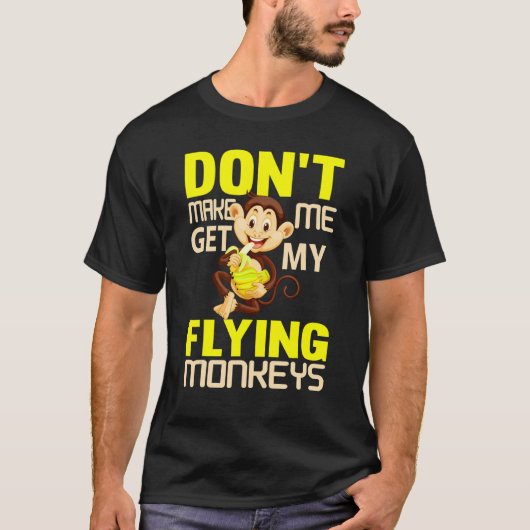 モンキーティ男性へー怒スモンキー飛んでいるザル5 Tシャツ (正面)
