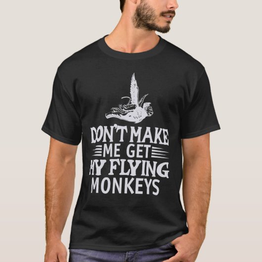 モンキーティ男性へー怒スモンキー飛んでいるモンキー6 Tシャツ (正面)
