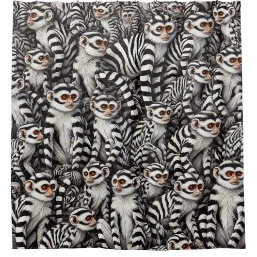 モンキーデザイン シャワーカーテン (正面)