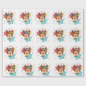 モンキートナカイのクリスマスプレゼント ラッピングペーパー (フラット)