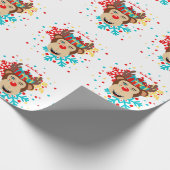 モンキートナカイのクリスマスプレゼント ラッピングペーパー (角)