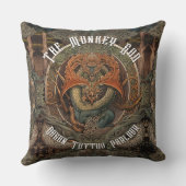 モンキードラゴン日本のタトゥーアートタトゥーパーラー クッション (裏面)