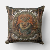 モンキードラゴン日本のタトゥーアートタトゥーパーラー クッション (正面)