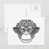 モンキードードル顔 ポストカード (正面/裏面)