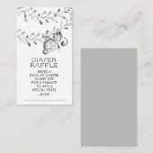 モンキーニュートラルベビーシャワーおむつラッフルチケット エンクロージャーカード (正面/裏面)