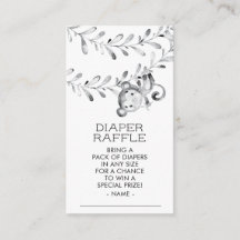 モンキーニュートラルベビーシャワーおむつラッフルチケット