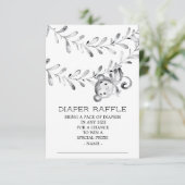 モンキーニュートラルベビーシャワーおむつラッフルチケット 招待状 (スタンド正面)