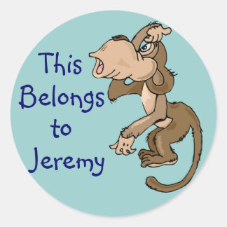 モンキーネームおもしろいタグシール ラウンドシール