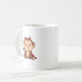 モンキーハロウィーンかわいい悪魔の子供の魔女の衣装 コーヒーマグカップ (正面左)