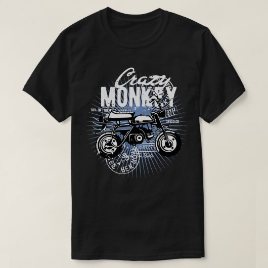 モンキーバイク熱狂するプルオーバー Tシャツ (デザイン正面)