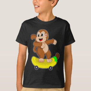 モンキーバナナスケータースケートボード Tシャツ