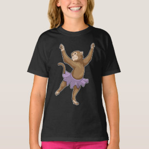 モンキーバレリーナバレエダンス Tシャツ