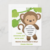 モンキーバレンタインデー遊のギフトカード エンクロージャーカード (正面/裏面)