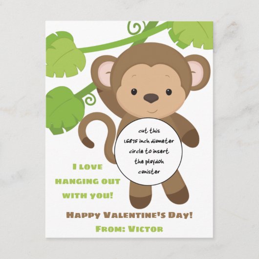 モンキーバレンタインデー遊のギフトカード エンクロージャーカード (正面)