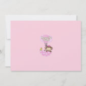 モンキーバーディ傘赤ちゃんシャワー招待状 招待状 (裏面)