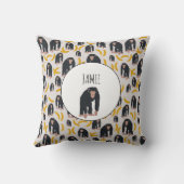 モンキーパーソナライズされたチンパンジー&バナナパターン クッション (裏面)