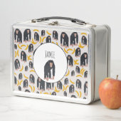 モンキーパーソナライズされたチンパンジー&バナナパターン メタルランチボックス (インサイチュ)