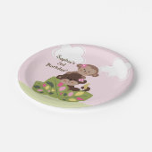 モンキーパーソナライズされた姉妹誕生パーティープレート ペーパープレート (アングル)