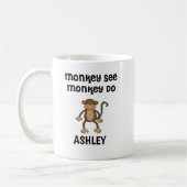 モンキーパーソナライズされた、モンキーDo Mug コーヒーマグカップ (左)