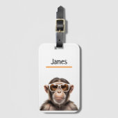 モンキーパーソナライズされた ラゲッジタグ (正面縦)
