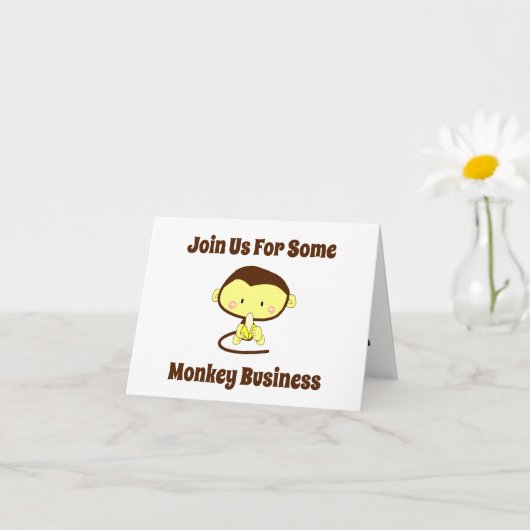 モンキービジネスおもしろいマンガモンキーデザイン カード (小さな植物)