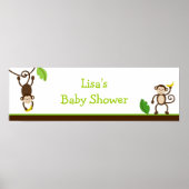 モンキービジネスジャングル誕生日バナーサイン ポスター (正面)