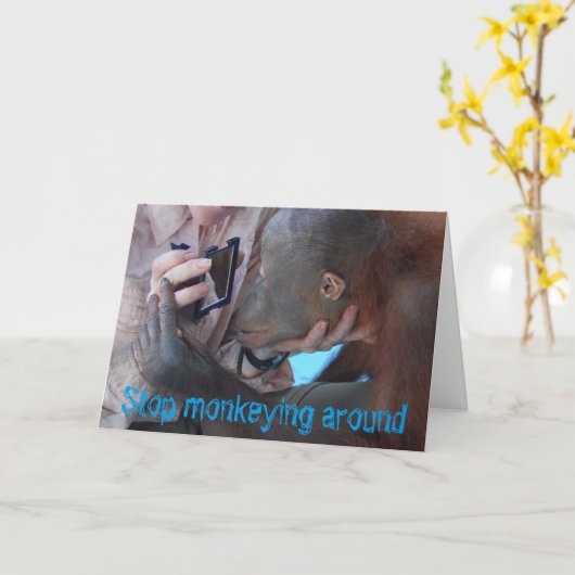 モンキービジネスファウンテンオブユース誕生日 カード (黄色い花)