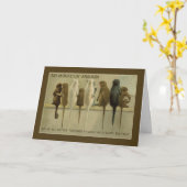 モンキービジネス誕生日グループからのユーモア カード (黄色い花)