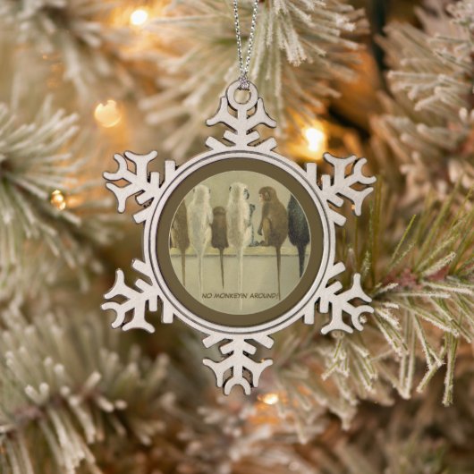 モンキービジネス誕生日グループパーソナライズされた スノーフレークピューターオーナメント (ツリー)