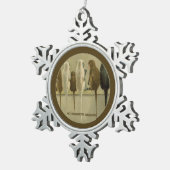 モンキービジネス誕生日グループパーソナライズされた スノーフレークピューターオーナメント (右)