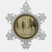 モンキービジネス誕生日グループパーソナライズされた スノーフレークピューターオーナメント (正面)