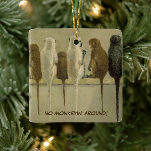 モンキービジネス誕生日グループパーソナライズされた セラミックオーナメント (ツリー)