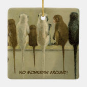 モンキービジネス誕生日グループパーソナライズされた セラミックオーナメント (裏面)