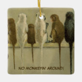 モンキービジネス誕生日グループパーソナライズされた セラミックオーナメント (正面)