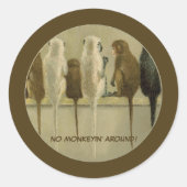 モンキービジネス誕生日グループパーソナライズされた ラウンドシール (正面)