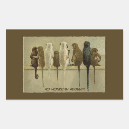 モンキービジネス誕生日グループパーソナライズされた 長方形シール (正面)