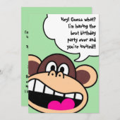 モンキービジネス誕生日パーティーの招待 招待状 (正面/裏面)