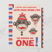 モンキービジネス誕生日パーティーの招待 招待状 (正面/裏面)